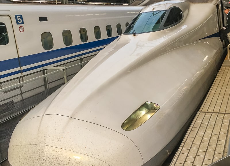 Catching the shinkansen high speed train in Japan 