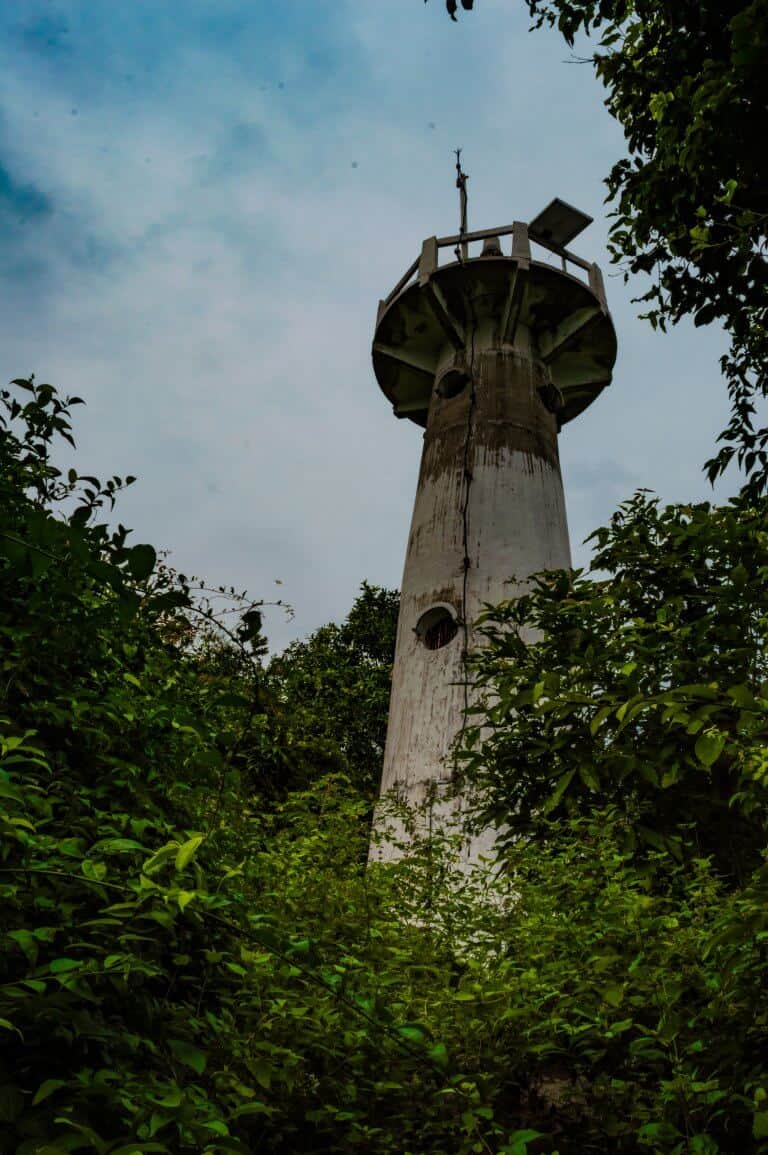 Koh Tao Lighthouse, surrounded by dense jungle