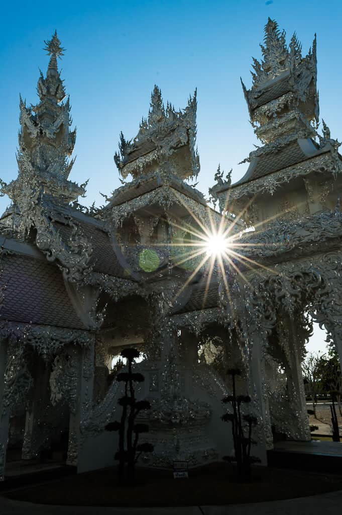 Wat Rong Khun, The White Temple grounds, a sparkling temple, Chiang Rai, Thailand