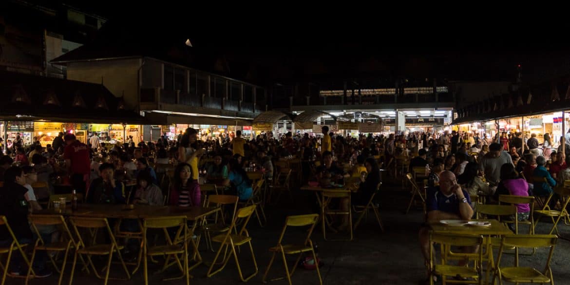 The busy night bazaar of Chiang Rai, Thailand
