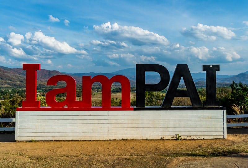 "I am PAI" sign greets you as you enter the small town, the first stop in the three day Pai itinerary, Thailand