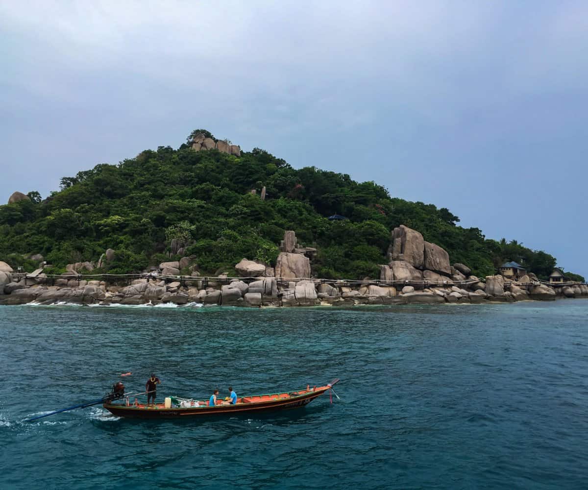 A boat heading back to Koh Tao Island, after visiting Nang Yuan Island, Thailand