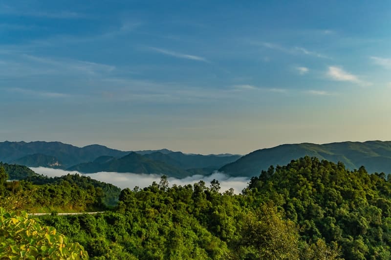There are some stunning vistas on the road between Dien Bien Phu, Vietnam and the border of Laos