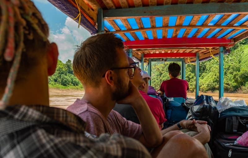 Aboard the overloaded long-tail boat, on Nam Ou River, Laos