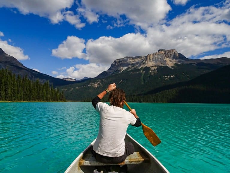 Kayaking on Emerald Lake, Canada