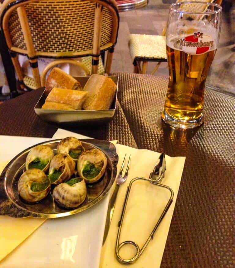 Snails, or escargot, a French dish