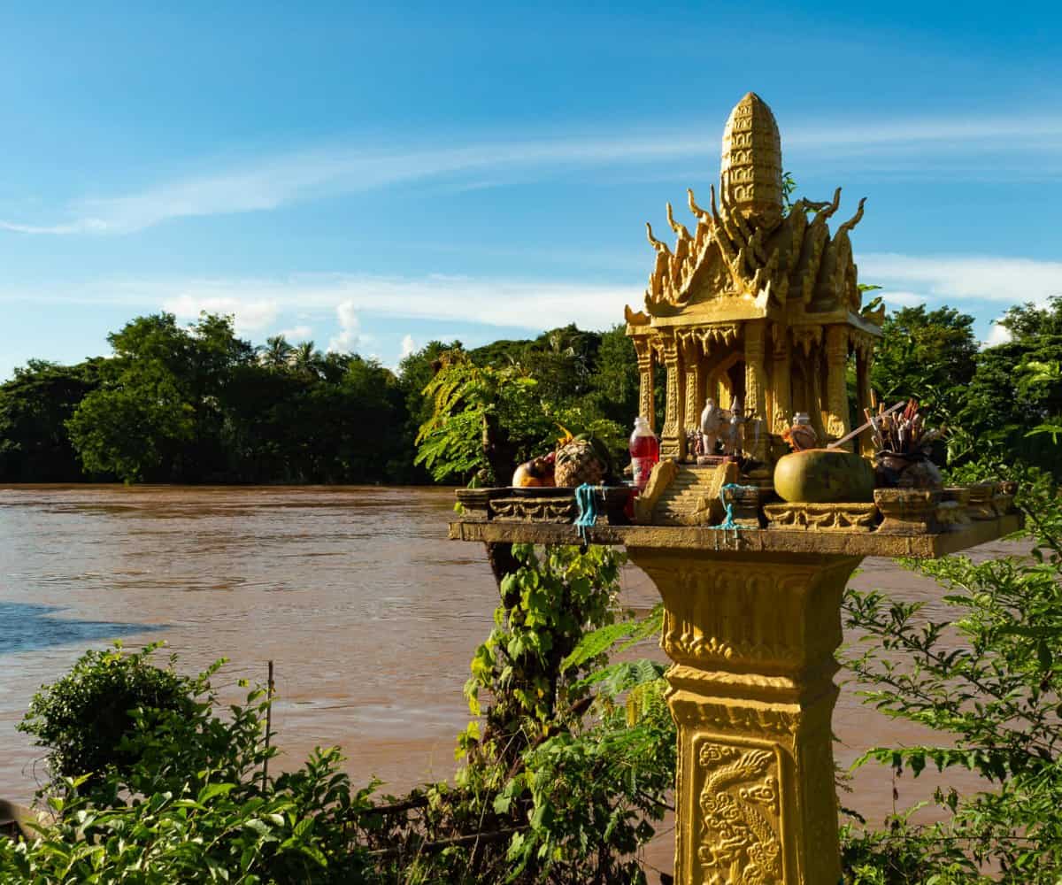 A small shrine on Don Det Island, overlooking the Meekong River, Laos