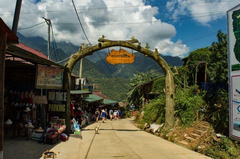 the entrance to Cat Cat village, just outside of SaPa