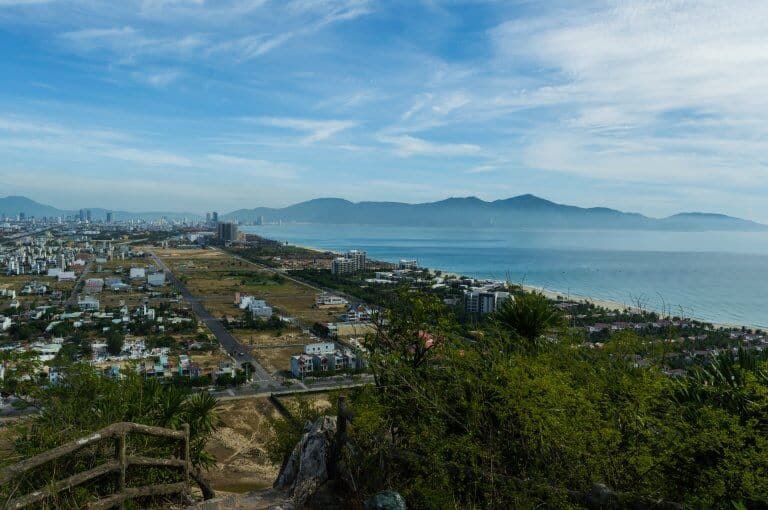 A Marble Mountain view looking toward the city of Da Nang