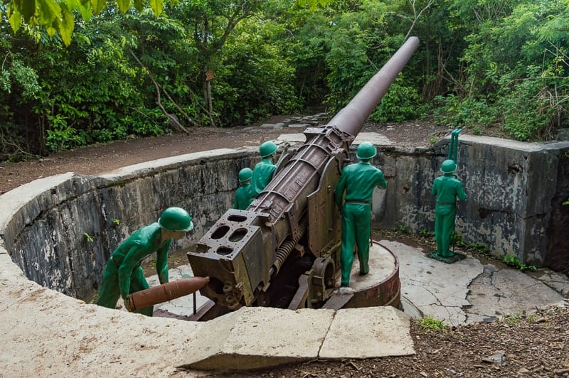 Fort Cannon Lookout on Cat Ba Island artillery gun