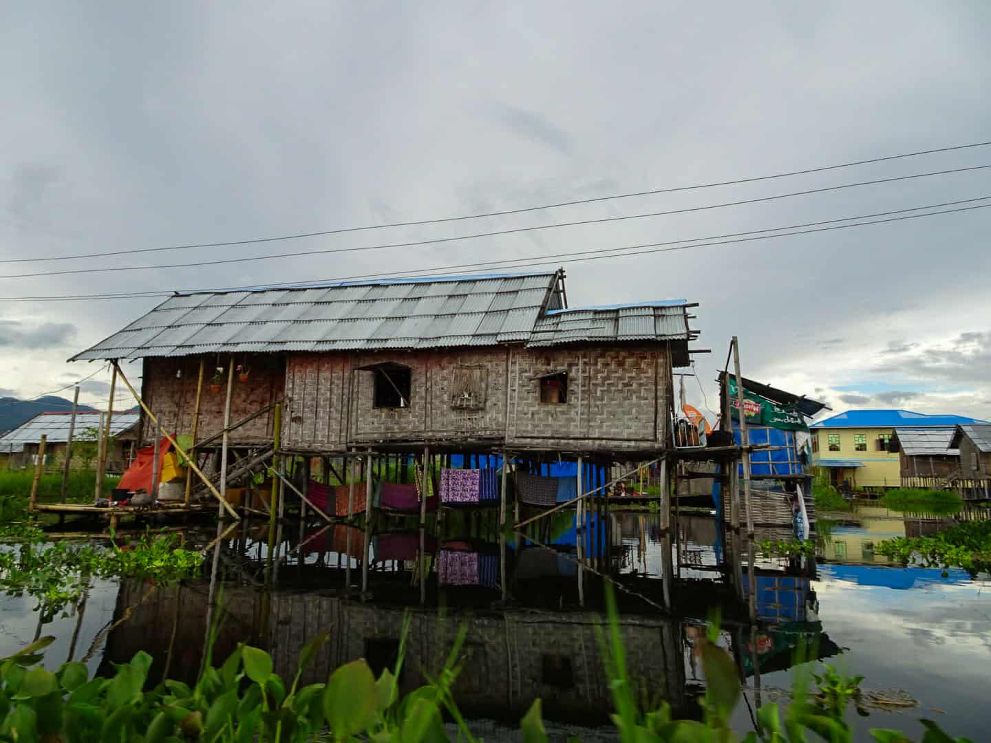 Many people live in houses on stilts on Myanmar's Inle Lake