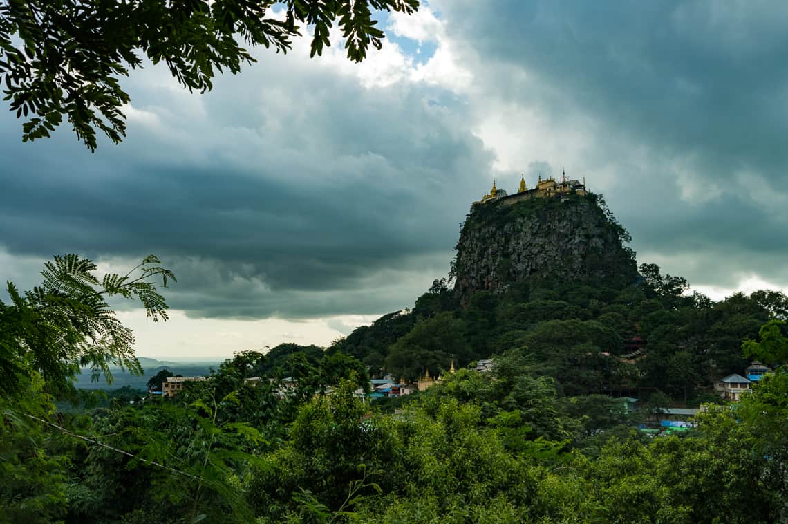 Getting to Mount Popa from Bagan, great view of Taung Kalat
