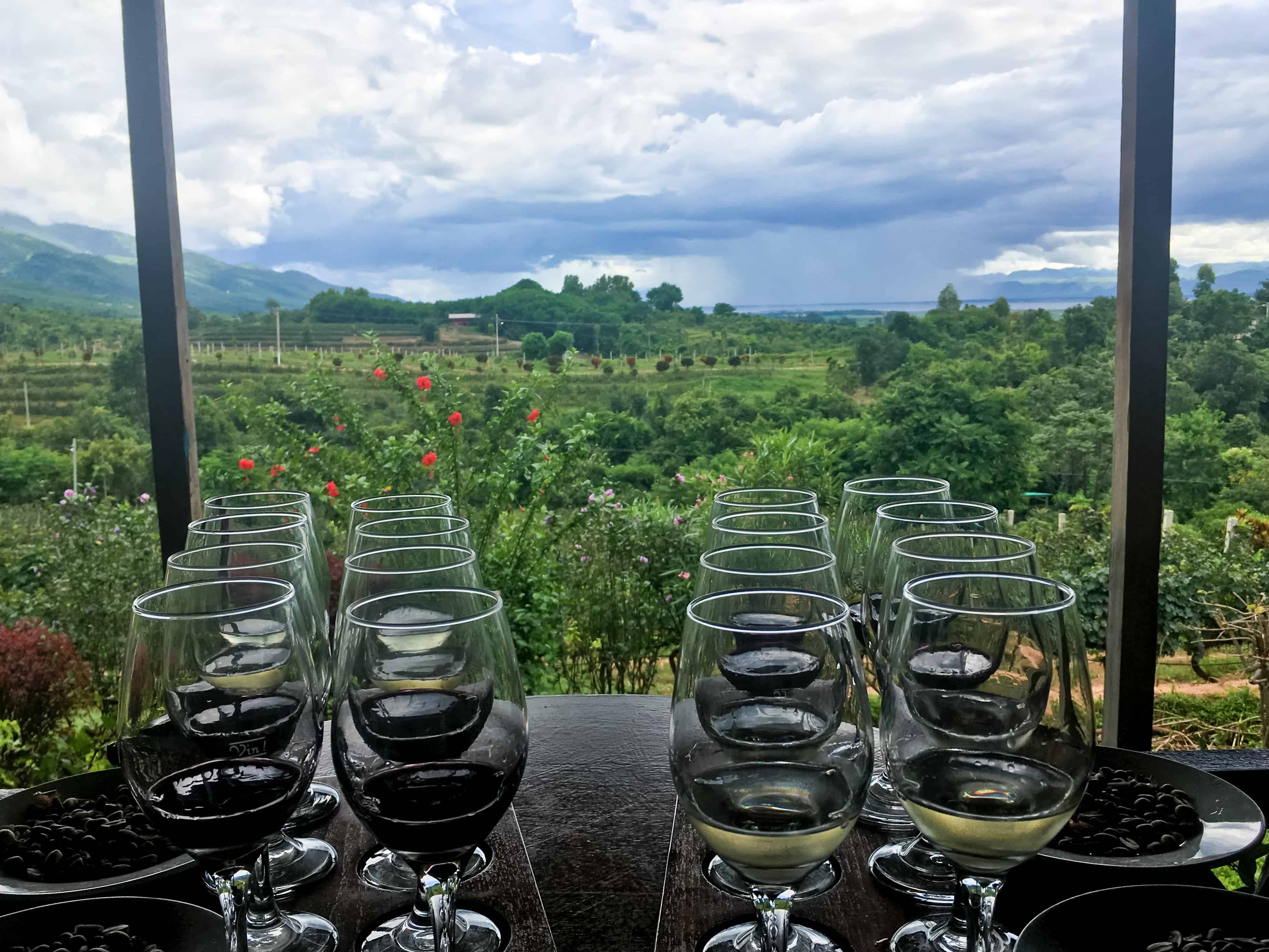 Wine tasting at Red Mountain Estate Winery and Vineyard, Inle Lake, Myanmar