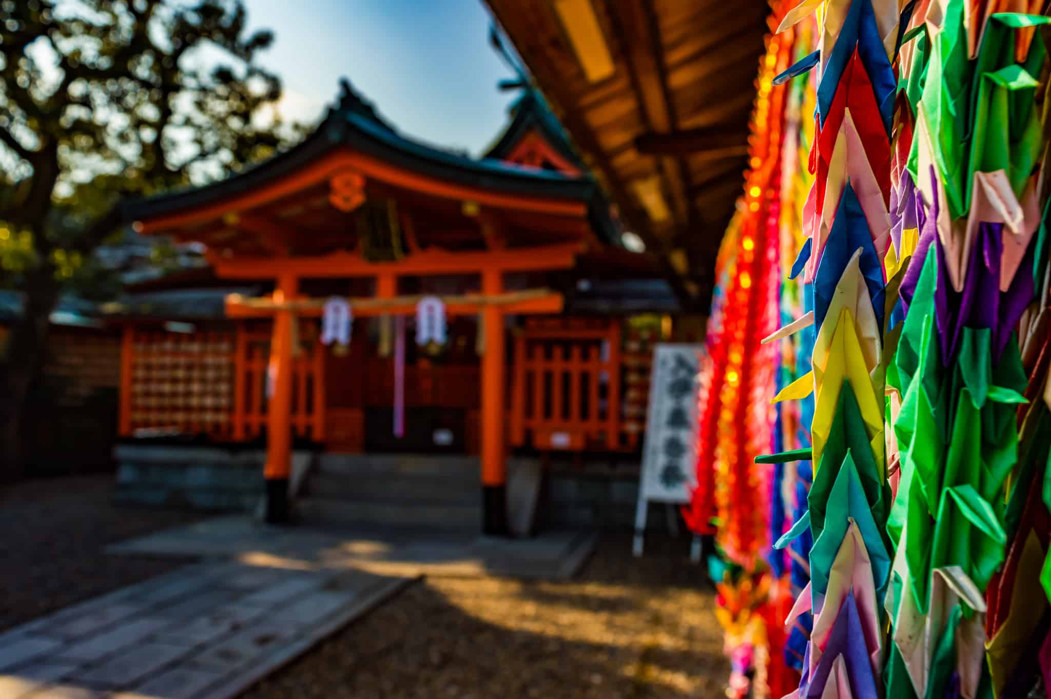 Paper cranes at Kyoto's Fushimi Inari Shrine, Japan
