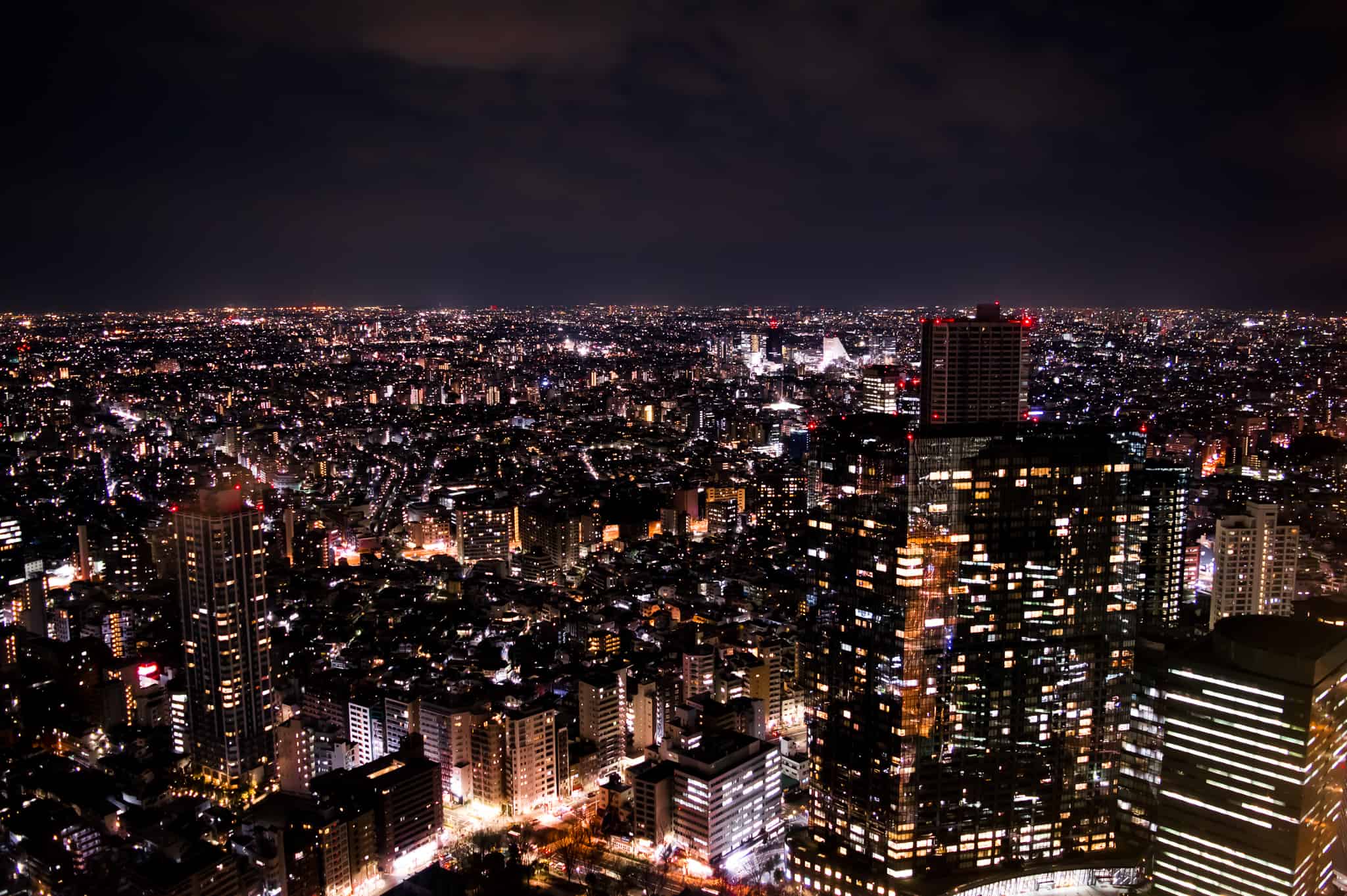 Night sky view from Tokyo Metropolitan Government Building, Japan