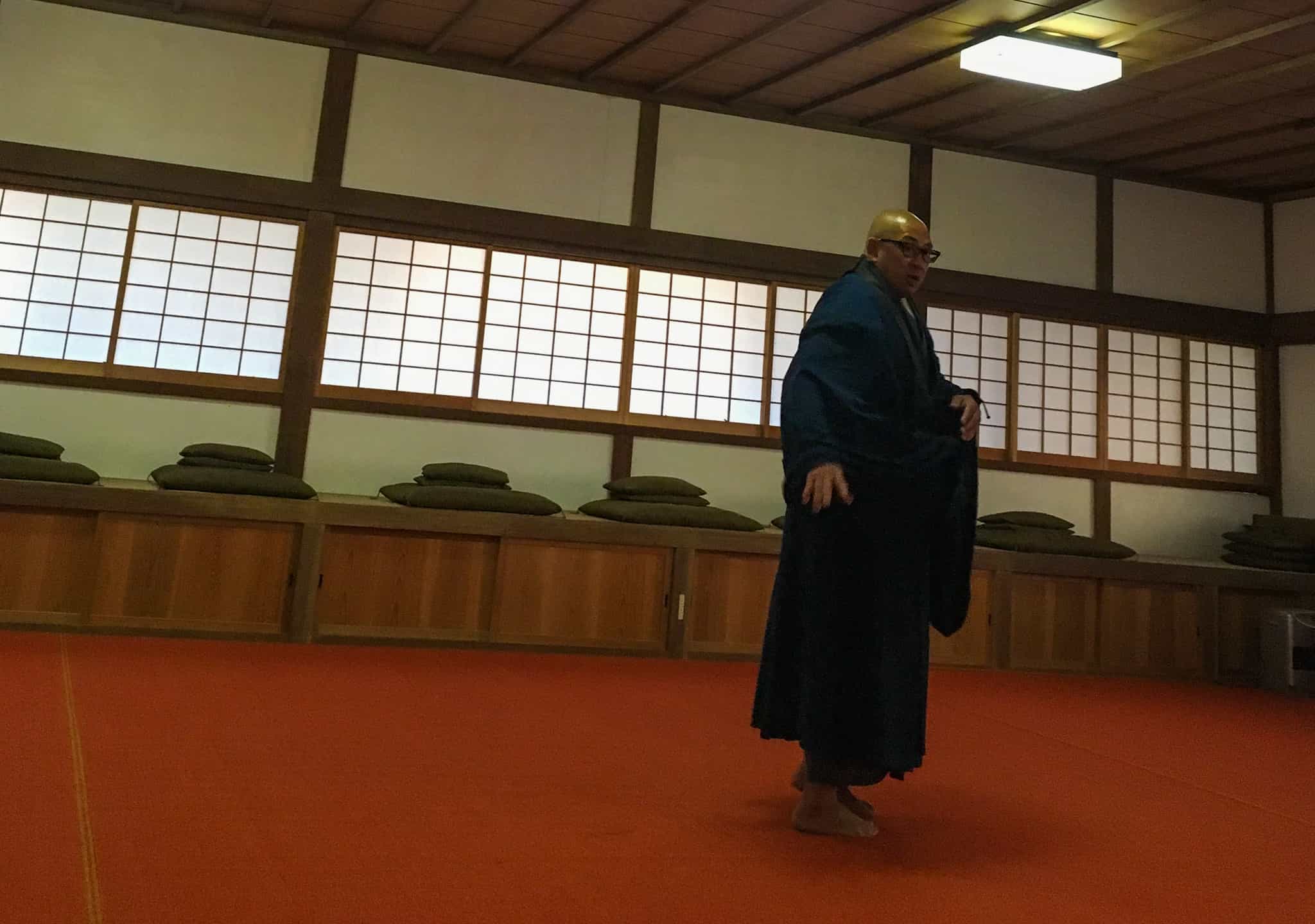 Asami begins the Zazen medidation session at Taiyoji Temple, Japan