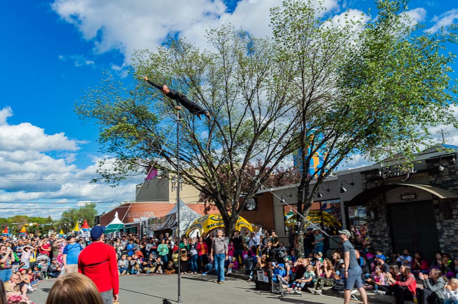 Street Performers Festival acrobatic stunt, Edmonton