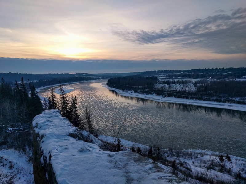 Winter view from End of the World lookout, Edmonton, Alberta
