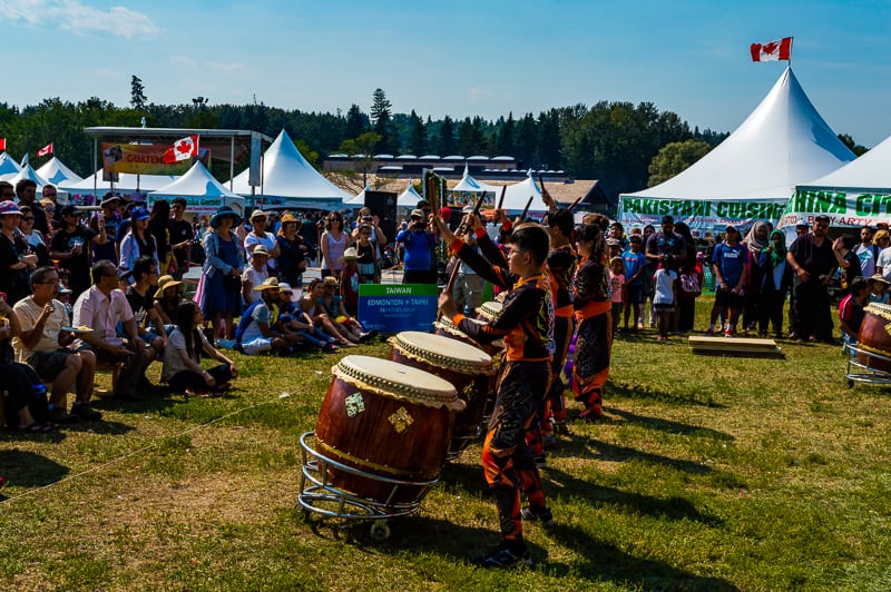 Taipei drumming performance at Edmonton's Heritage Days Festival