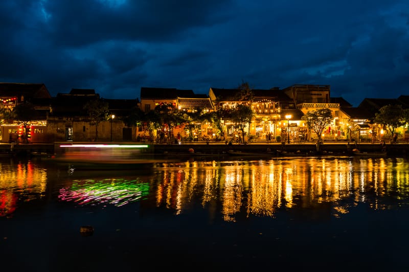 Hoi An is beautifully lit up at night time