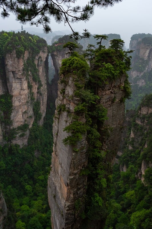 Steep Zhangjiajie rock cliffs in Wulingyuan Scenic Area