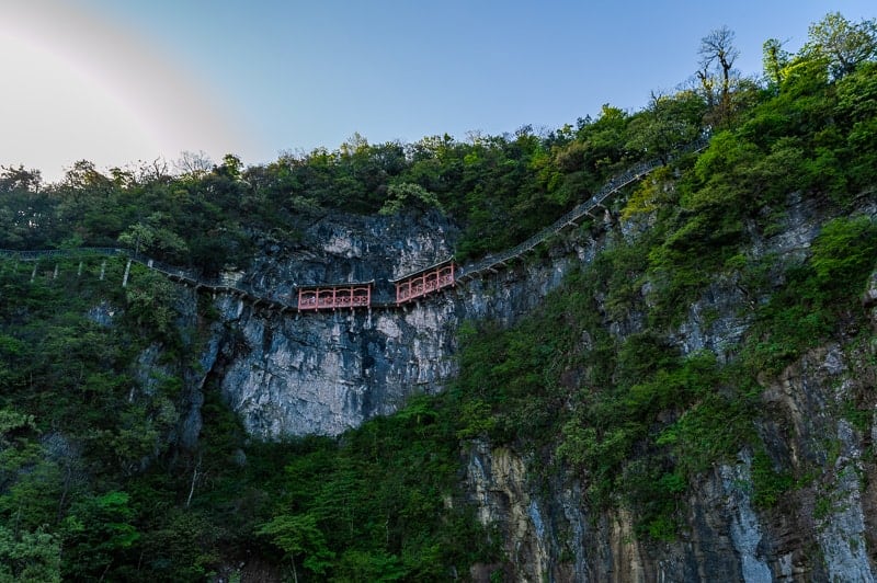 Glass walkways at Tianmen Mountain are a scary, must see sight