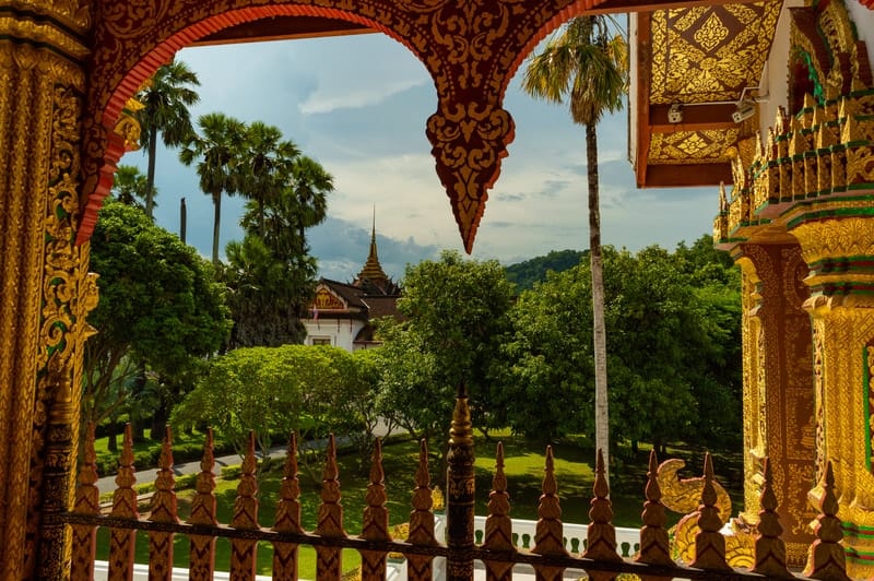 Inside the Royal Palace complex of Luang Prabang, Laos