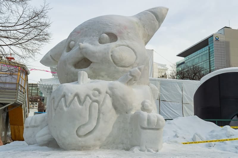 Pikachu at Sapporo's Winter Festival on Hokkaido Island