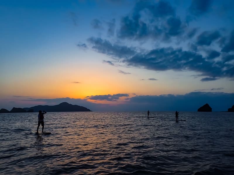 Stand up paddleboarding is a great activity on Zamami Island, especially at sunset