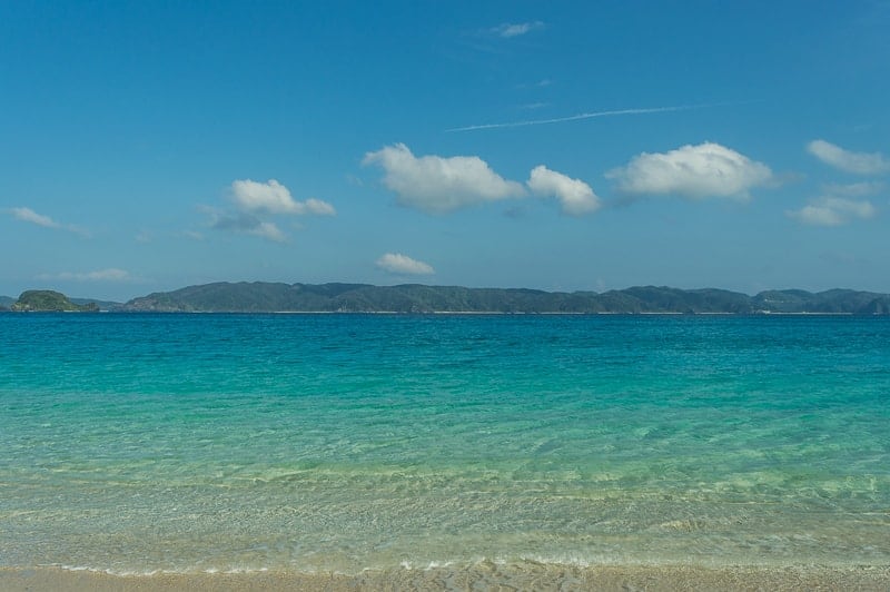 Pristine blue beaches on Aka Island