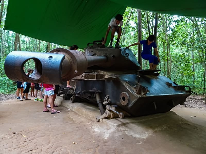 The U.S. Army Tank is one of the highlights of Cu Chi Tunnels