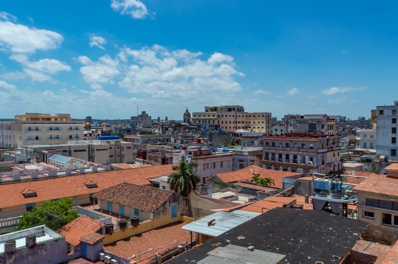 The view from Hotel Ambos in Havana at day time
