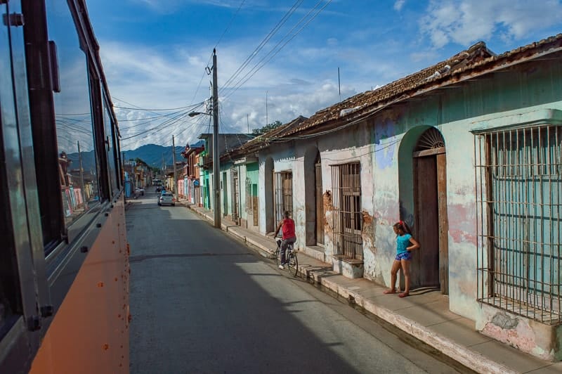 Catching the bus to Trinidad in Cuba