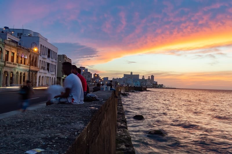 Watching the sun set over Havana is a great memory of Cuba