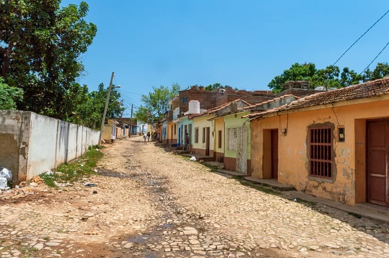 The backstreets of Trinidad, Cuba can be very uneven