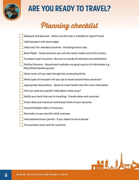 Download Your Free Travel Checklist PDF - Get Prepared For Traveling