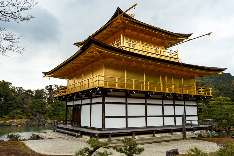 A close up of Kinkaku-ji Temple - the Golden Pavilion of Kyoto