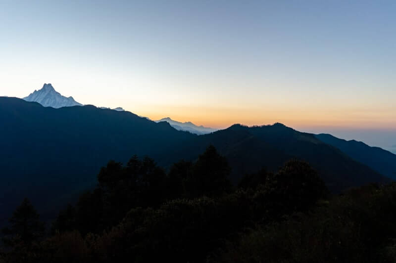 Sunrise at Ghorepani Poon Hill in Nepal