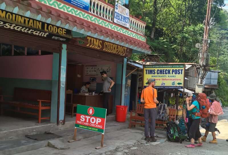 Poon Hill permit checkpost along the Annapurna Circuit