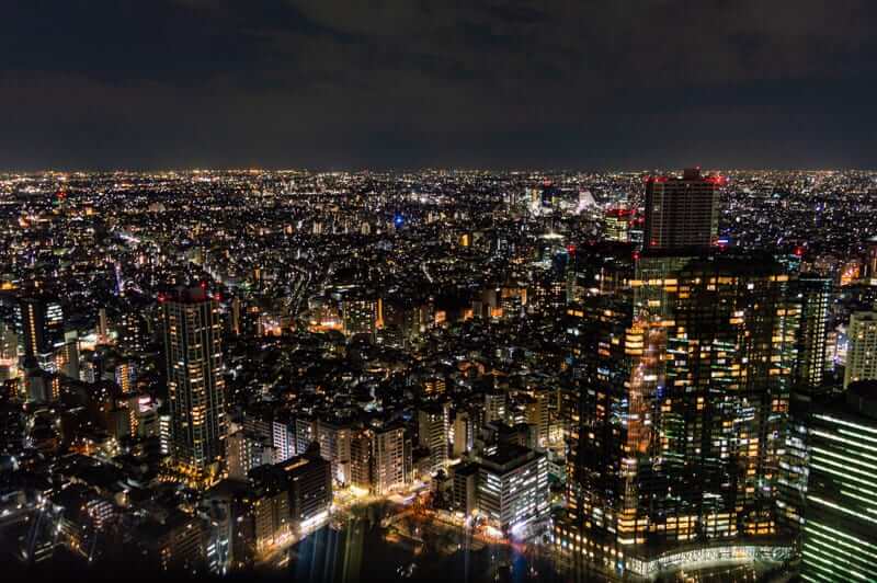 Night viewpoint of Tokyo from the Metropolitan Government Building