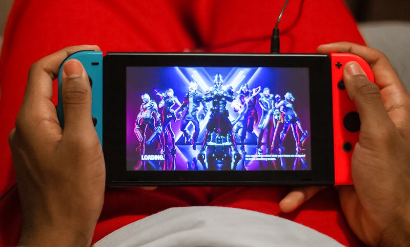 Playing a Nintendo Switch on a Road Trip