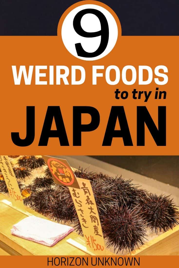 Weird foods to try in Japan Pinterest image
