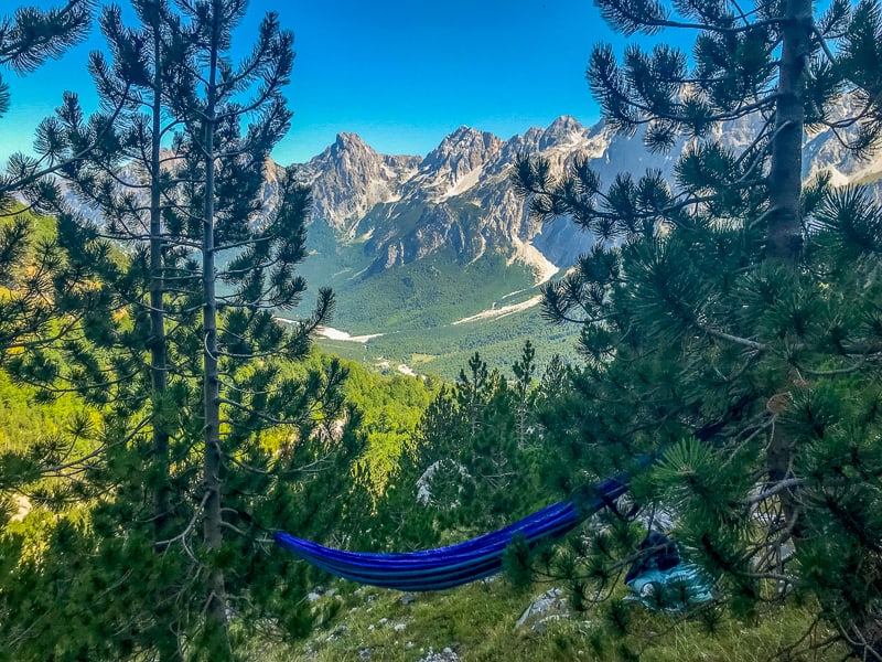 A hammock in the mountains