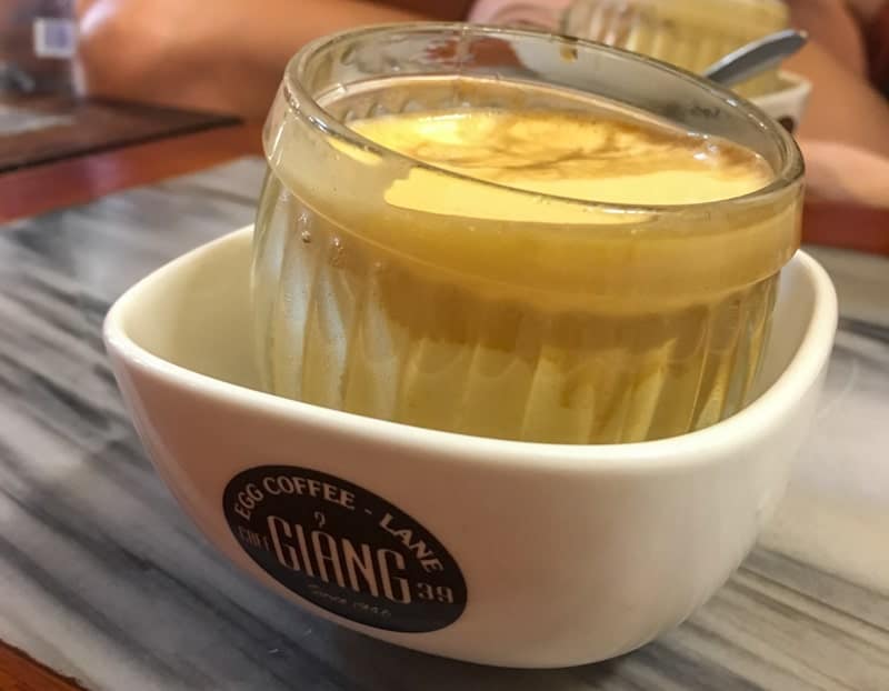 Try the famous egg coffee in Vietnam